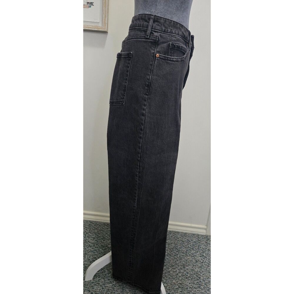 Old Navy Sky‑Hi Extra High‑Rise Wide Leg Jeans Size 12 Dark Wash, Smooth Pockets - Picture 3 of 7